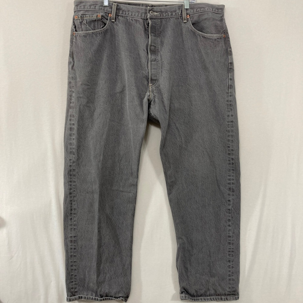 Levi's 501 Mens Jeans 42x30 Gray Straight Leg Button Fly Classic